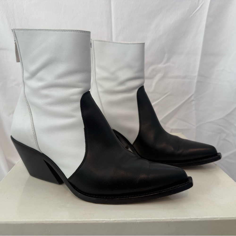 Givenchy color block, leather cowboy boots black & white. Size EU 36 / US W 6